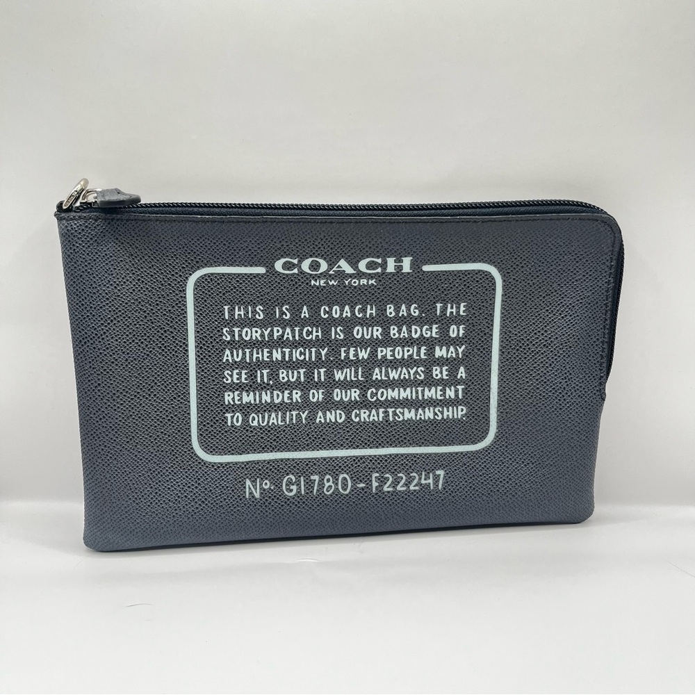 Coach Black Canvas Zip Pouch with Contrast Print - Picture 2 of 3
